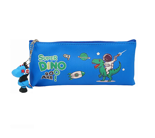 Estojo Super Dino 20,5x8,5x6cm Em Poliéster Interponte