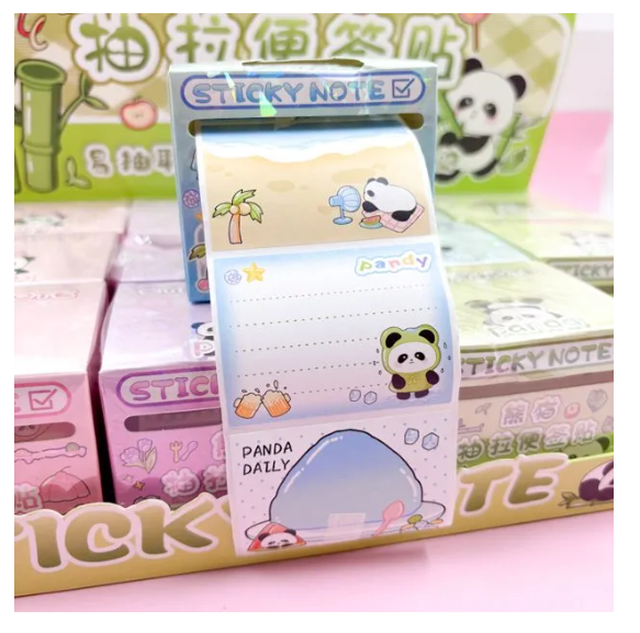 Caixinha de Mesa c/ Bloco de Notas Autocolantes Panda