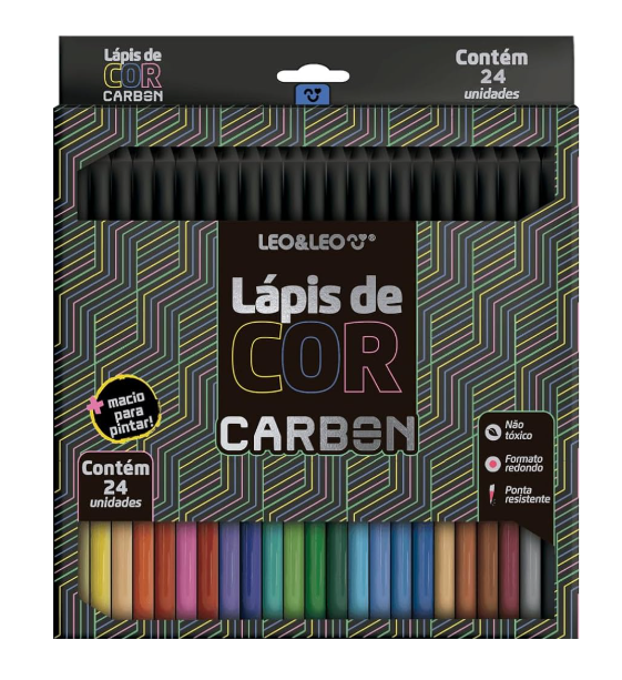 Lápis de Cor Carbon Line 24 Cores- Leo&Leo