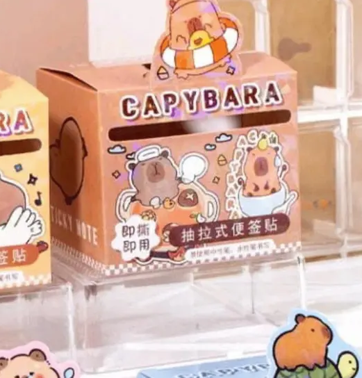 Caixinha de Mesa c/ Bloco de Notas Autocolantes Capivara