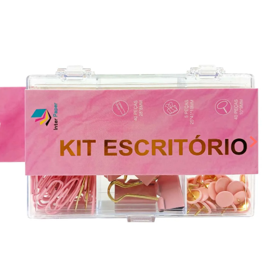 Kit Escritório 3 Peças Em Plástico/ Metal Interponte