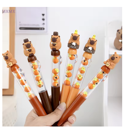 Caneta Capivara Cute com miçangas - 0.7mm Preta