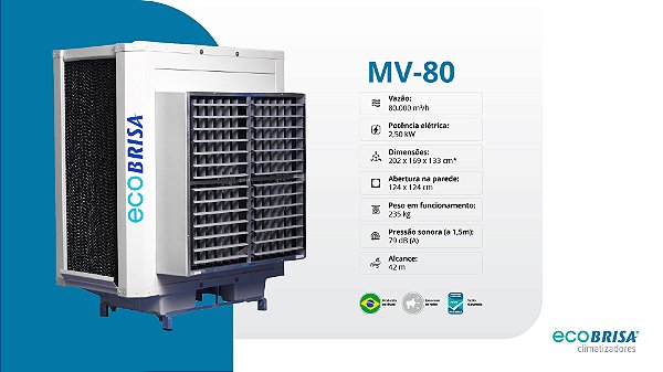 CLIMATIZADOR EVAPORATIVO ECOBRISA MV-80