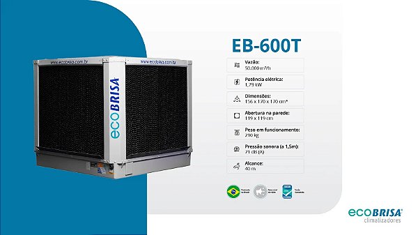 CLIMATIZADOR EVAPORATIVO ECOBRISA EB-600T