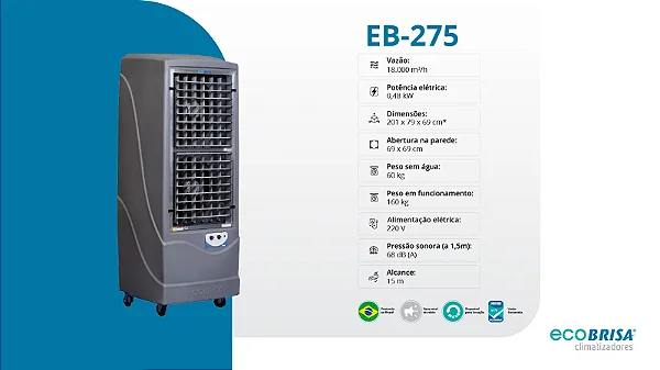 CLIMATIZADOR EVAPORATIVO ECOBRISA EB-275