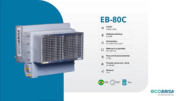 CLIMATIZADOR EVAPORATIVO ECOBRISA EB-80C