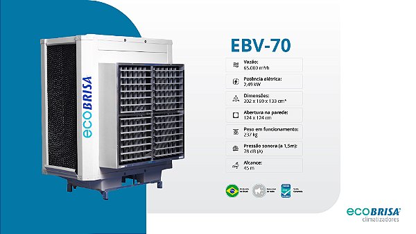 CLIMATIZADOR EVAPORATIVO ECOBRISA EBV-70