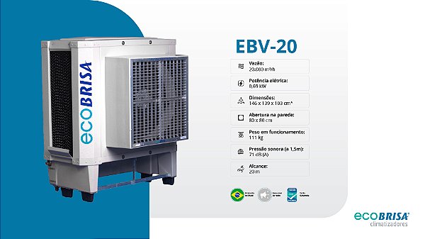 CLIMATIZADOR EVAPORATIVO ECOBRISA EBV-20