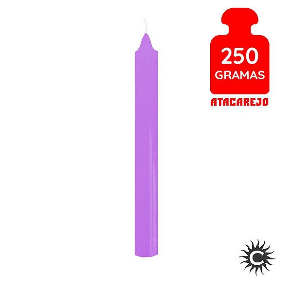 Vela Palito Lilás 7 unidades 19cm - Casa do Cigano