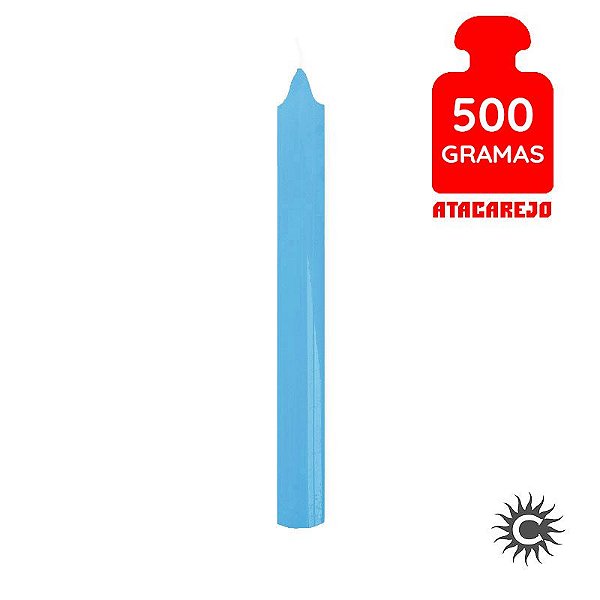 Vela Palito Azul Clara 15 unidades - 19cm
