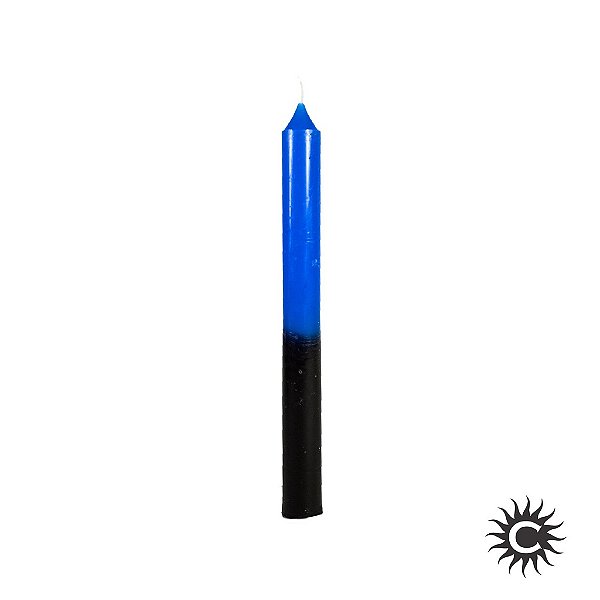 Vela Palito Azul e Preto 15 Unidades 19 cm - Casa do Cigano