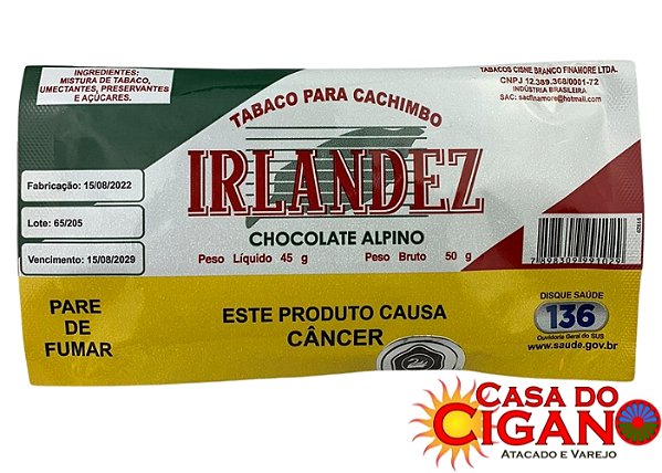Tabaco - Cachimbo - Irlandêz Chocolate Alpino  50g