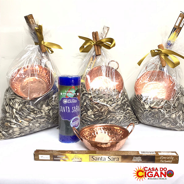 Kit - Ritual do Amor e Prosperidade Cigano (Tacho de cobre de 07cm)