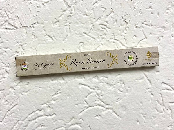 Incenso – Shankar Massala – Com 8 varetas - Rosa Branca