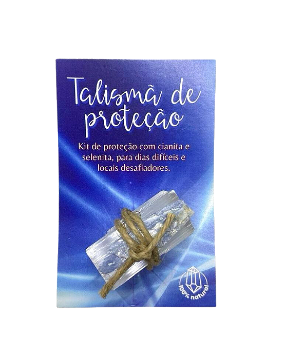 Talismã de PROTEÇÃO - Selenita e Cianita Azul
