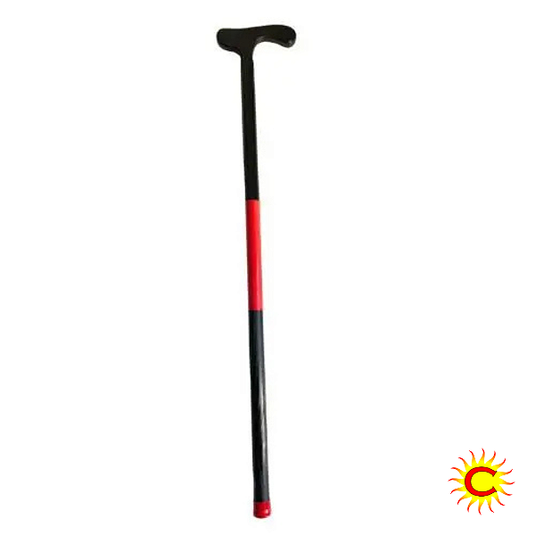 Bengala de madeira - Preta e Vermelha - 90cm