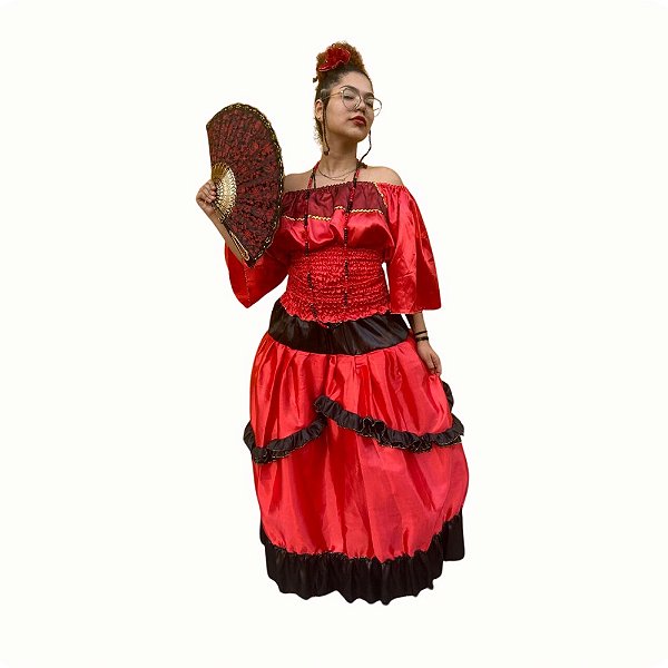 CONJUNTO POMBA GIRA - PRETO/VERMELHO