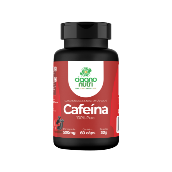 Cafeína Pura 500mg  - 60 cápsulas - Cigano Nutri