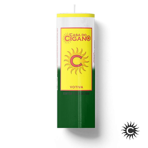 Vela 7 Dias Branca e Verde 260g - Casa do Cigano