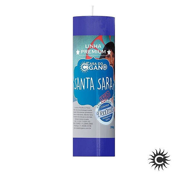 Vela 7 Dias Santa Sara essência e patuá - Linha Premium - Casa do Cigano