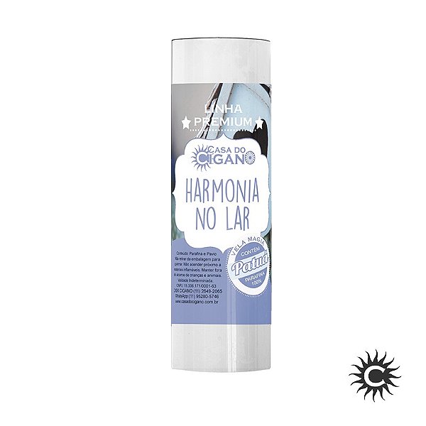 Vela 7 Dias Harmonia no Lar c/ essência e patuá - Linha Premium - Casa do Cigano