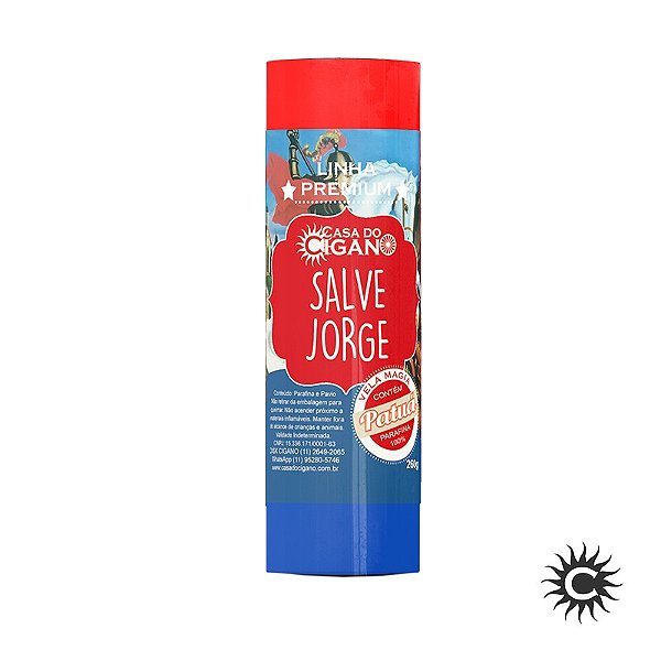 Vela 7 Dias Salve Jorge c/ essência e patuá Linha Premium - Casa do Cigano