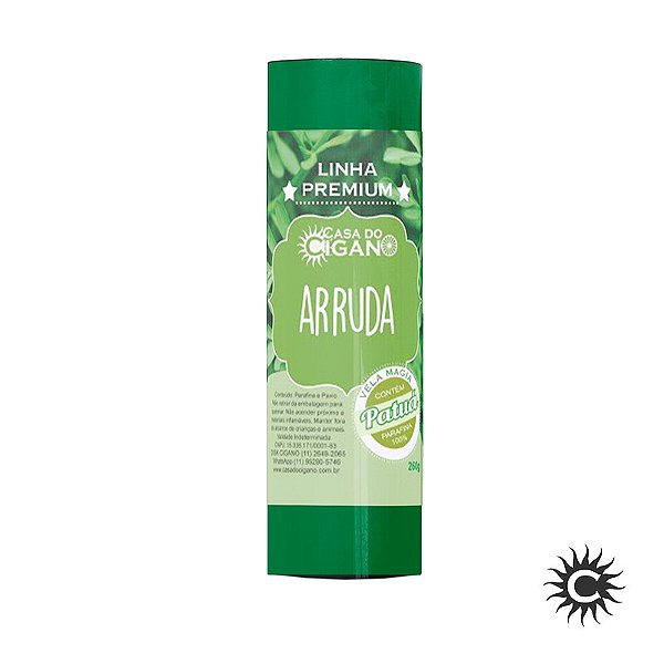 Vela 7 Dias Arruda c/ essência e patuá - Linha Premium - Casa do Cigano