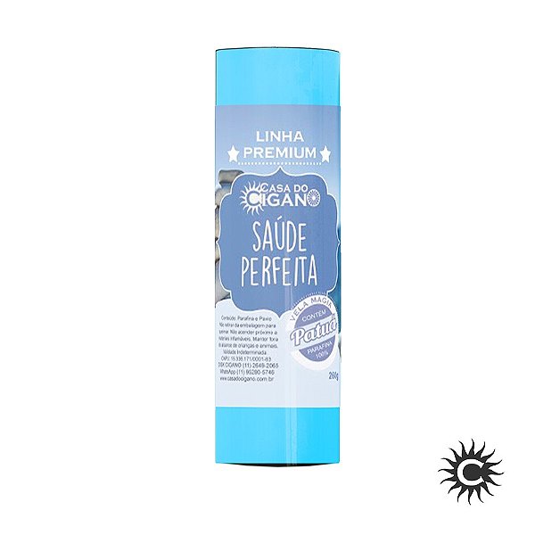 Vela 7 Dias Saúde Perfeita c/ essência e patuá Linha Premium - Casa do Cigano