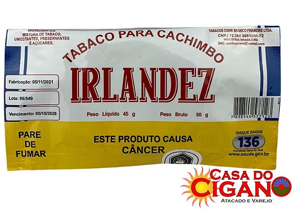 🍃 Tabaco para Cachimbo - Irlandêz Natural – 50g