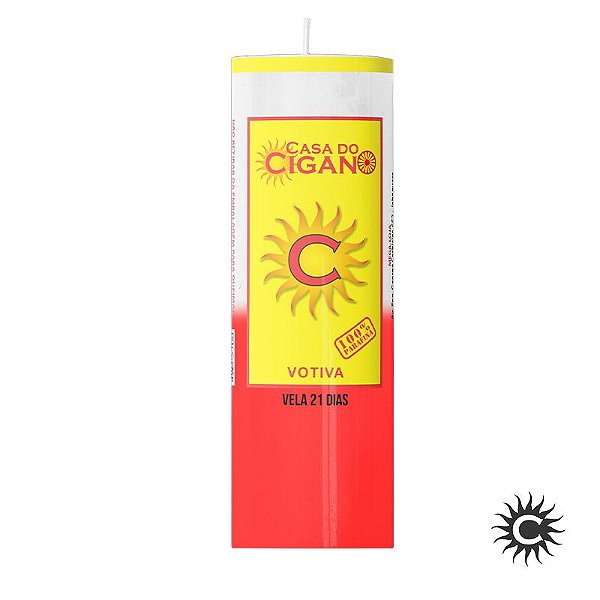 Vela 21 Dias Branco e Vermelho 1.8kg - Casa do Cigano