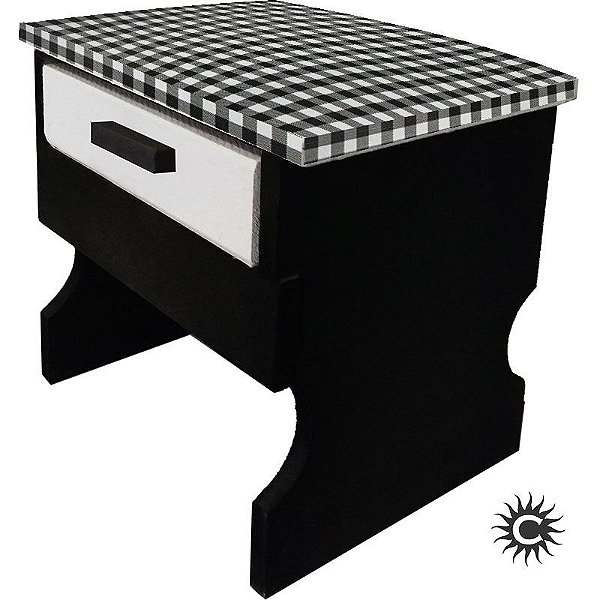 Banquinho De Preto Velho - Estofado Com Gaveta