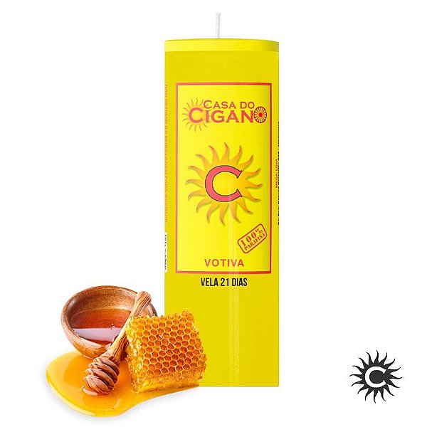 Vela 21 Dias Mel Amarela Especial 1.8kg- Casa do Cigano