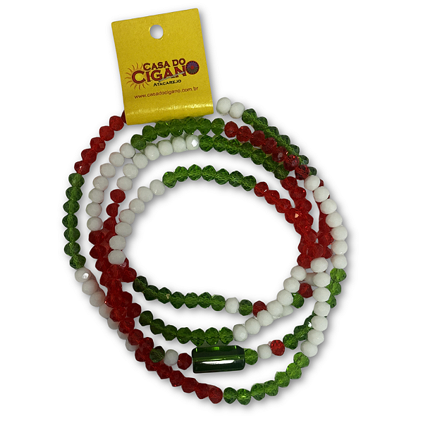 Guia especial - Branco/Verde e Vermelho - 8mm