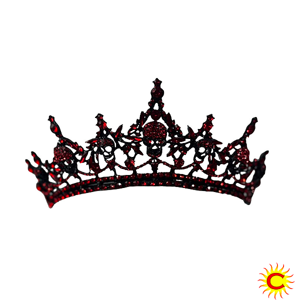 Tiara Preta e Vermelha de Caveira