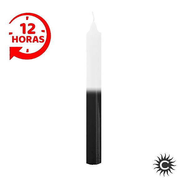 Vela Palito Branca e Preta 12 Horas 9 unidades 1kg - Casa do cigano