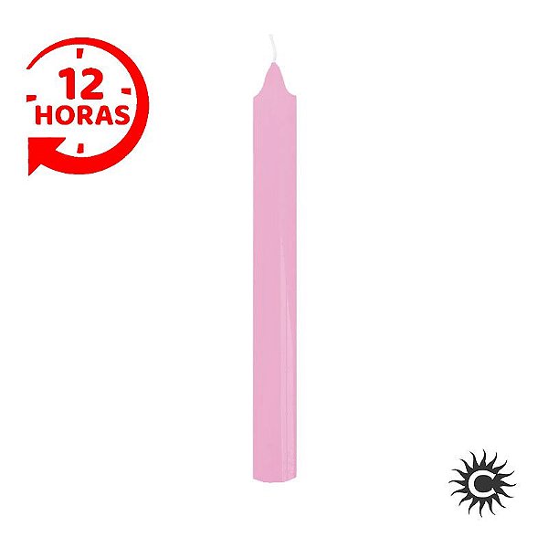 Vela Palito Rosa 12 Horas 9 unidades 1kg - Casa do cigano