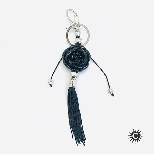 Chaveiro - Resina - Rosa Negra Pomba Gira