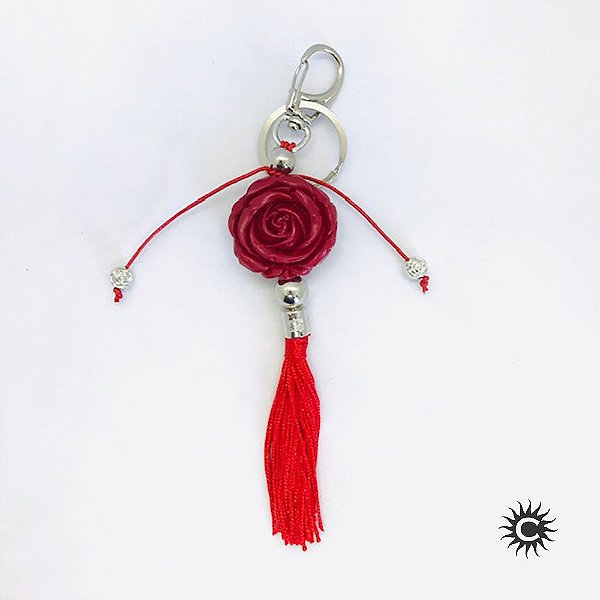 Chaveiro - Resina - Rosa Vermelha Pomba Gira