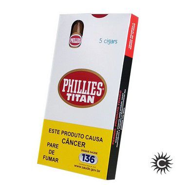 Charuto - Phillies Titan Natural 50 Unidades - Fardo Com 10 Caixas.