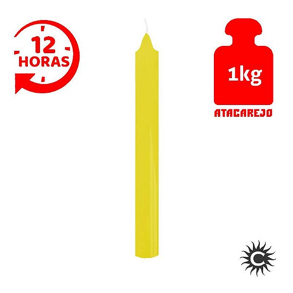 Vela - 12 Horas - Amarela  (9 Velas)