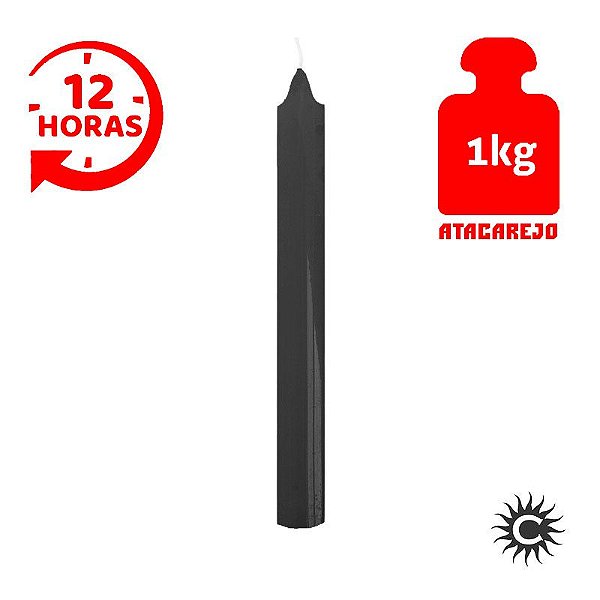 Vela - 12 Horas - Preta (9 Velas)