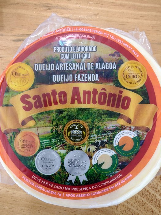 Queijo Tradicional Artesanal da Alagoa Sítio Santo Antonio - 500g e 1Kg