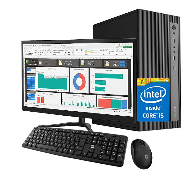 Computador Completo com Monitor, Intel Core i5, SSD 240GB, 8GB RAM e Kit Teclado e Mouse – NexPro