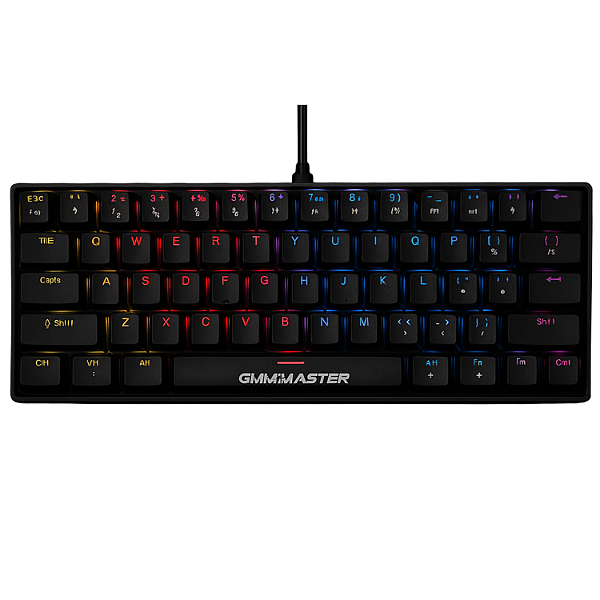 Teclado Mecânico K-MEX KBL88 60% – switches Blue, RGB efeitos dinâmicos, Anti-Ghosting, USB 2.0, Preto