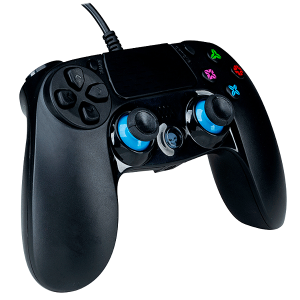 Controle DualShock com Fio USB 2.0 para PS4/PS3/PC, Entrada P2, Cabo 2,5 m – Quartum