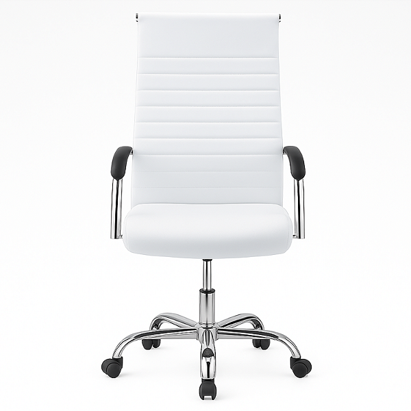 Cadeira de Escritório, Branca, Encosto Esteirinha, Base Cromada com Rodinha, Fortt UT-C039D