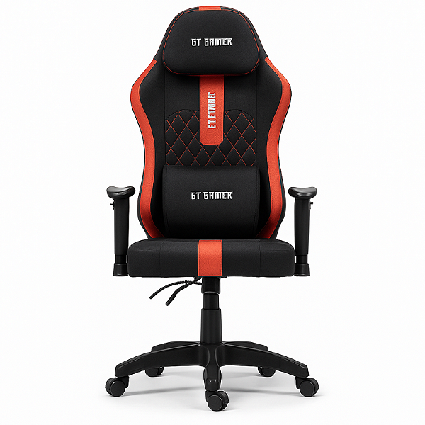 Cadeira Gamer, Tecido Premium, Encosto reclinável 135°, Braços 2D, Suporte 120 kg, GT Mars 2D