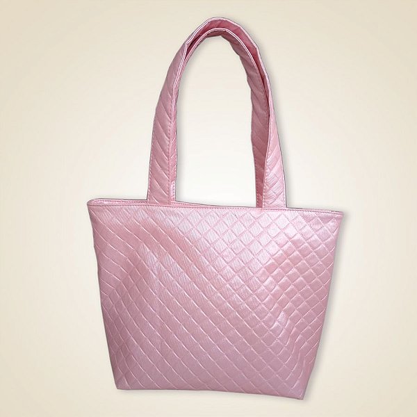 Bolsa Courvim Matelasse Metalizada - Rosa