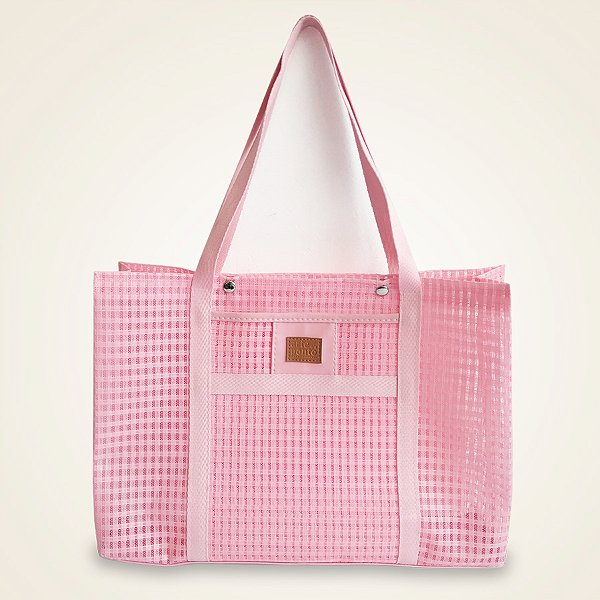 Bolsa de Praia Treliça - Rosa Bebê