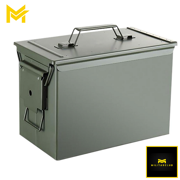 Caixa Multiuso Para Munição 30x19x15cm Equipamento Metal Exercito a Prova D'Água